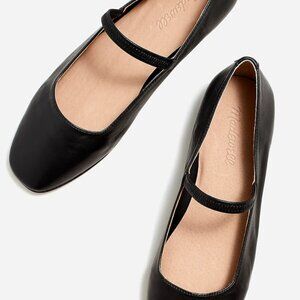 New Madewell Greta Ballet Flat-Black Leather size 5
